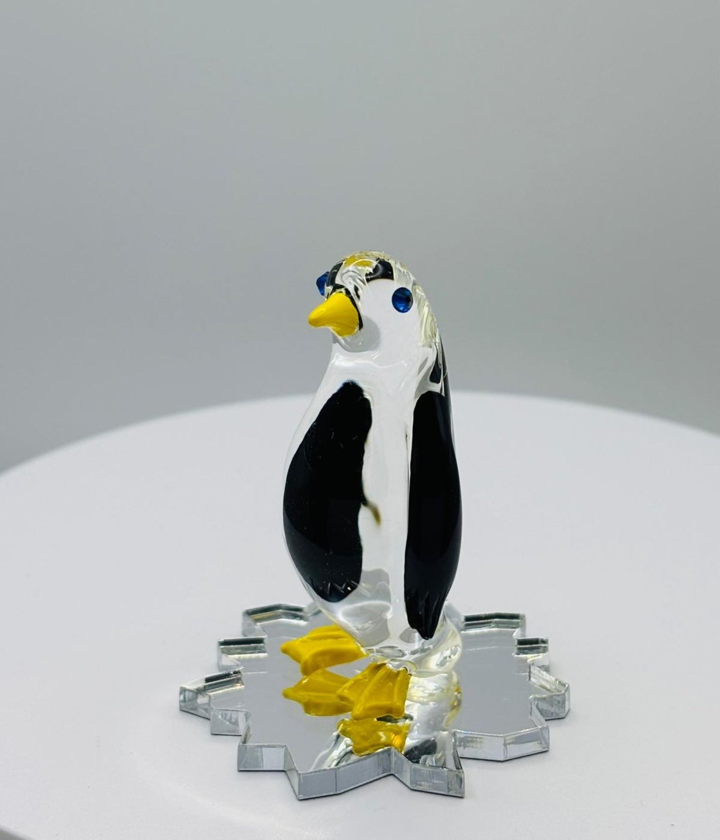 Chilly Penguin Glass Figurine Cute Winter Animal Decor