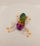 Tropical Frog Glass Figurine | Colorful Crystal Frog Nature Décor