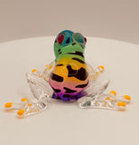 Tropical Frog Glass Figurine | Colorful Crystal Frog Nature Décor