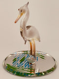 Heron Glass Figurine | Handcrafted Coastal Bird Decor for Ocean and Nature Lovers