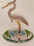 Heron Glass Figurine | Handcrafted Coastal Bird Decor for Ocean and Nature Lovers