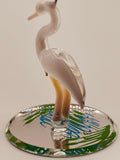 Heron Glass Figurine | Handcrafted Coastal Bird Decor for Ocean and Nature Lovers