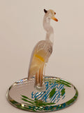 Heron Glass Figurine | Handcrafted Coastal Bird Decor for Ocean and Nature Lovers