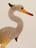 Heron Glass Figurine | Handcrafted Coastal Bird Decor for Ocean and Nature Lovers