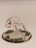 Manatee Glass Figurine | Handcrafted Coastal Ocean Decor with Crystal and Gold Accents