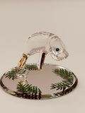 Manatee Glass Figurine | Handcrafted Coastal Ocean Decor with Crystal and Gold Accents