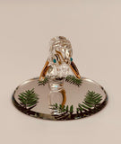 Manatee Glass Figurine | Handcrafted Coastal Ocean Decor with Crystal and Gold Accents