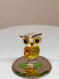 Big Barn Owl Figurine Handcrafted Glass Owl Decor for Collectors