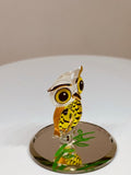 Big Barn Owl Figurine Handcrafted Glass Owl Decor for Collectors