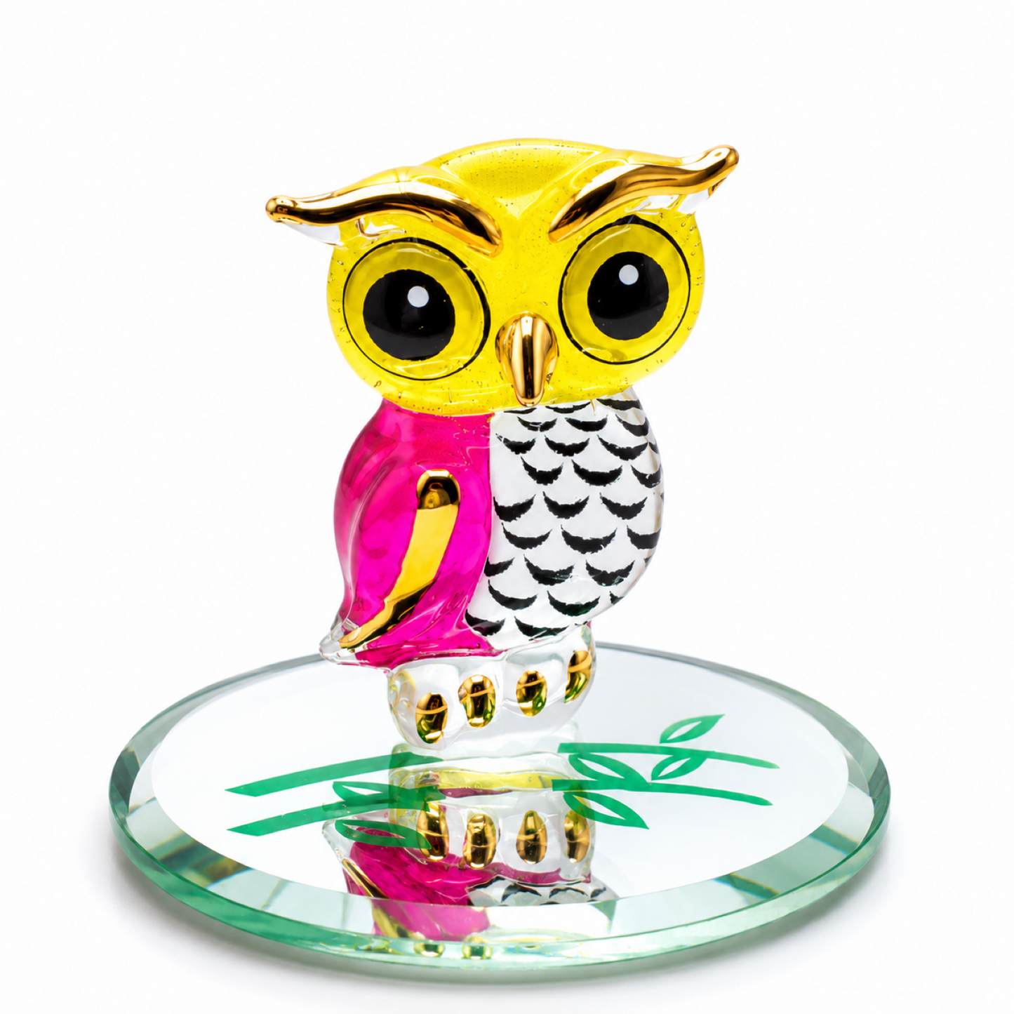 Glass Owl Figurine – Handcrafted Bird Statue, Home Decor, Collectible Gift