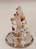 Pup in a Cup Glass Figurine | Dog Lover Collectible Gift with “I ♥ Dogs”