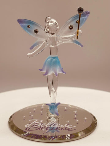 Fairy “Believe” Glass Figurine | Crystal Wing Fairy Fantasy Décor Gift
