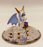 Sniffy the Dragon Glass Figurine | Purple Rose Fantasy Collectible Decor