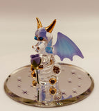 Sniffy the Dragon Glass Figurine | Purple Rose Fantasy Collectible Decor