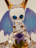 Sniffy the Dragon Glass Figurine | Purple Rose Fantasy Collectible Decor