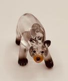 Protective Black Bear Figurine | Handcrafted Glass Bear Decor with Crystal Eyes