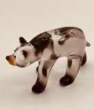 Protective Black Bear Figurine | Handcrafted Glass Bear Decor with Crystal Eyes