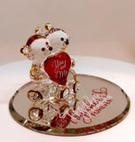 You and Me Bear Pair Handcrafted Glass Love Figurine
