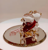 You and Me Bear Pair Handcrafted Glass Love Figurine