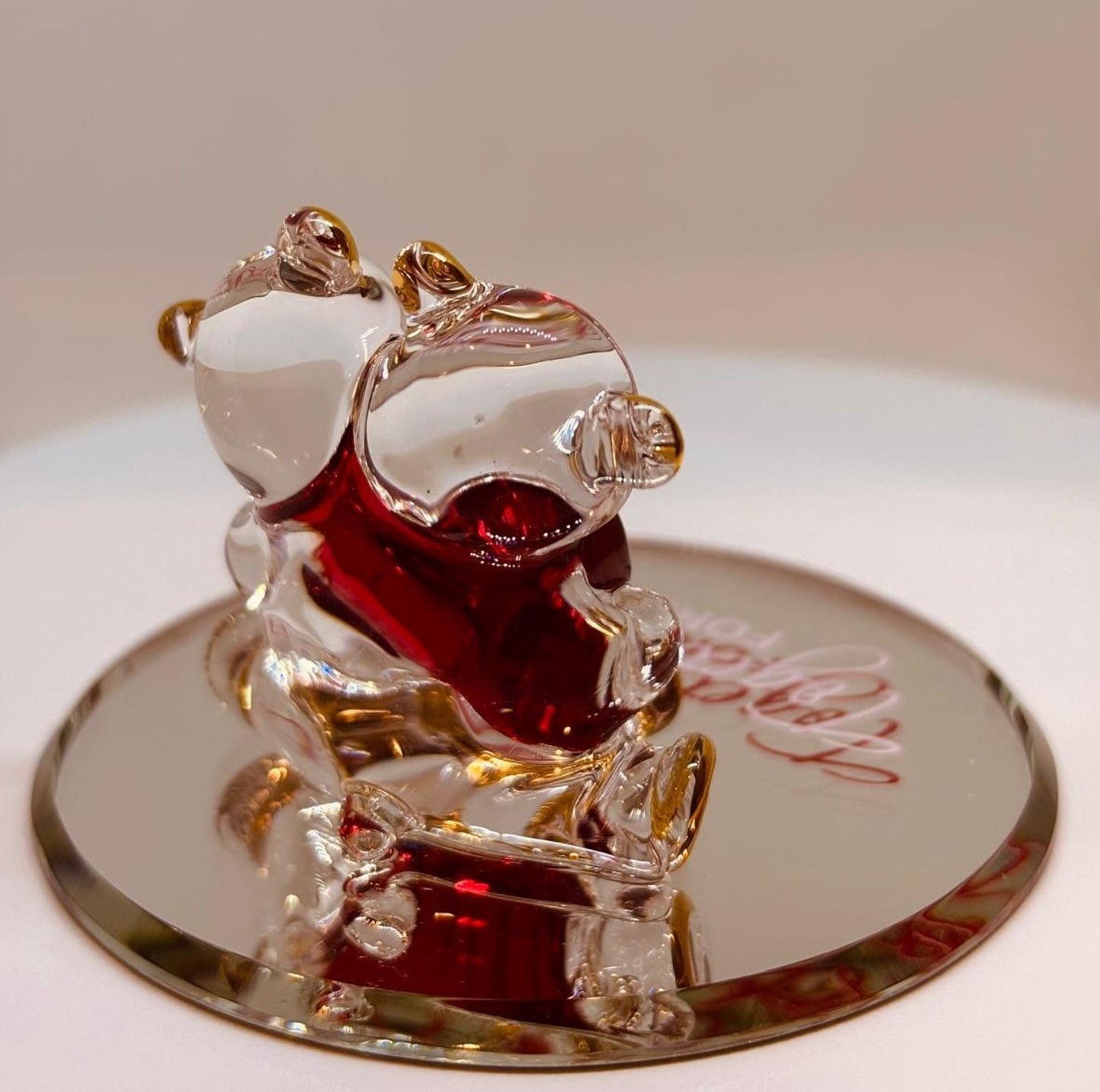 You and Me Bear Pair Handcrafted Glass Love Figurine