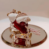 You and Me Bear Pair Handcrafted Glass Love Figurine