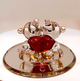 You and Me Bear Pair Handcrafted Glass Love Figurine