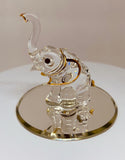 Elephant Handcrafted Glass Figurine with Crystals and Gold
