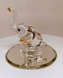 Elephant Handcrafted Glass Figurine with Crystals and Gold