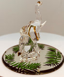 Elephant in the Wild Figurine with Crystals and 22Kt Gold Handcrafted Glass