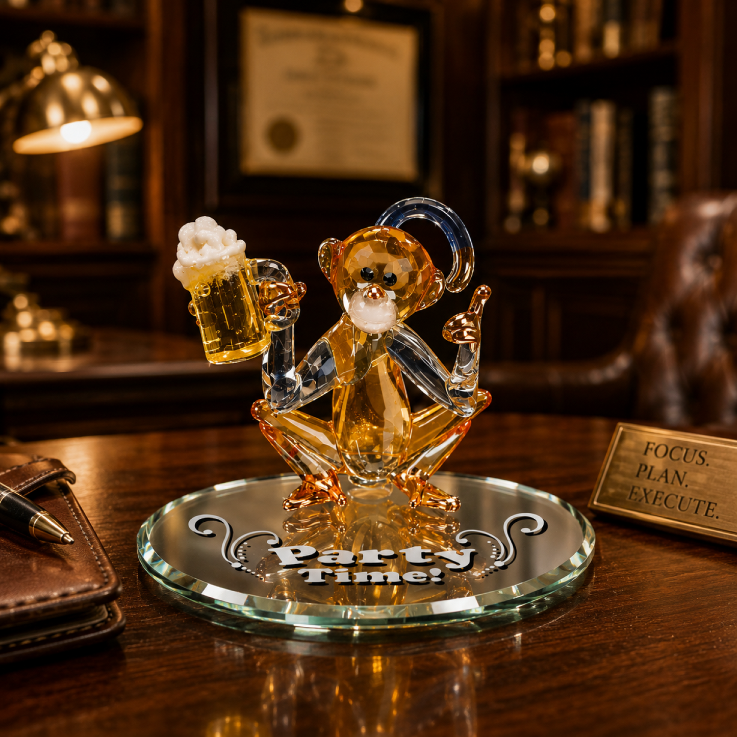 Glass Monkey Figurine Monkey Lover Gift & Animal Collectible