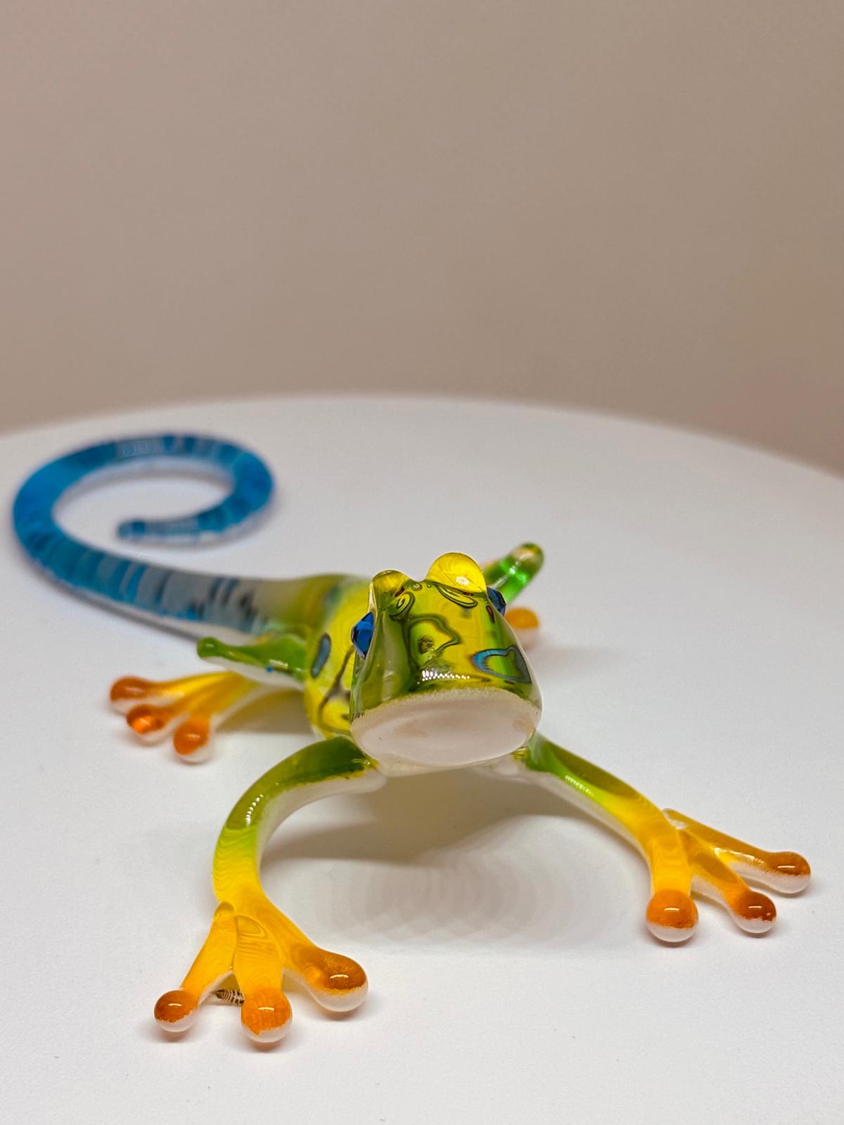 Maui GeckoGlass Figurine Handcrafted Colorful Glass Lizard Decor