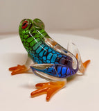 Island Hopper Frog Figurine Colorful Glass Frog Collectible Home Decor