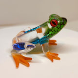 Island Hopper Frog Figurine Colorful Glass Frog Collectible Home Decor