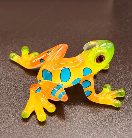 Rain Forest Frog Figurine | Glass Tropical Animal Décor Gift