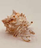 Hermit Crab Glass Figurine | Coastal Beach Home Decor with Real Shell