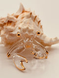 Hermit Crab Glass Figurine | Coastal Beach Home Decor with Real Shell