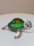 Aloha Sea Turtle Figurine Handcrafted Glass Turtle Decor