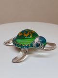 Aloha Sea Turtle Figurine Handcrafted Glass Turtle Decor