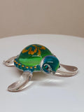 Aloha Sea Turtle Figurine Handcrafted Glass Turtle Decor