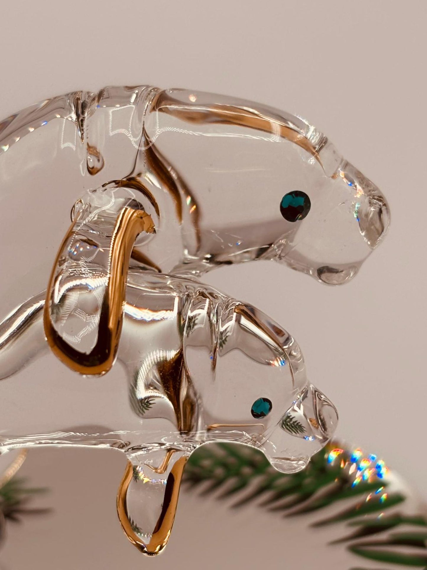 Manatee with Baby Glass Figurine | Coastal Ocean Decor for Sea Life Lovers