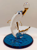 Handcrafted Glass Dolphin Figurine with Crystal Ball Ocean Collectible Gift