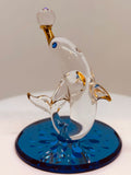 Handcrafted Glass Dolphin Figurine with Crystal Ball Ocean Collectible Gift