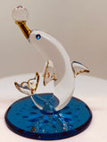 Handcrafted Glass Dolphin Figurine with Crystal Ball Ocean Collectible Gift