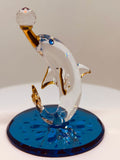 Handcrafted Glass Dolphin Figurine with Crystal Ball Ocean Collectible Gift