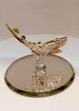 Butterfly with Green Crystals Figurine | Handcrafted Glass Art with 22Kt Gold Trim