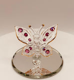 Butterfly glass décor piece for curio shelves or table displays