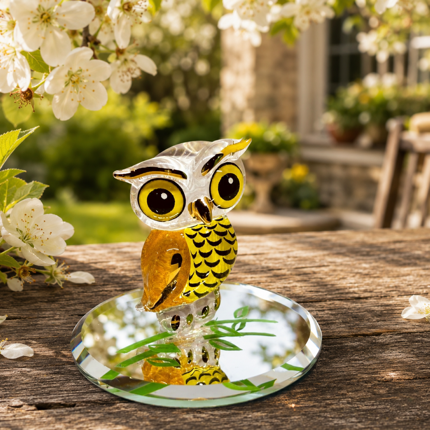 Glass Owl Figurine Gift for Owl Lovers | Mini Bird Collectible Home Decor