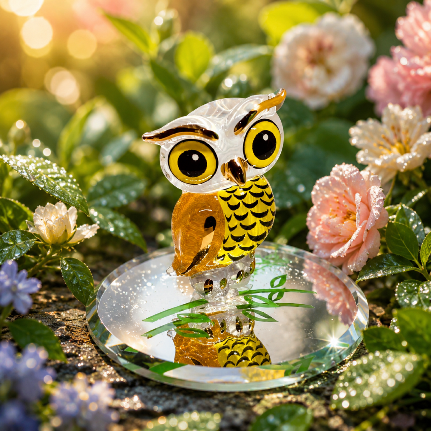 Glass Owl Figurine Gift for Owl Lovers | Mini Bird Collectible Home Decor