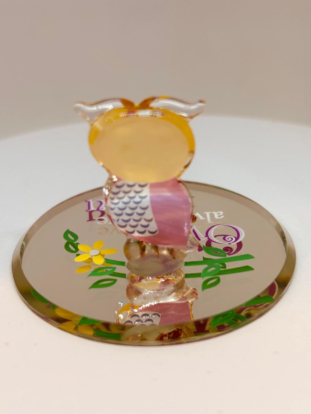 Owl Always Love You Figurine | Handcrafted Glass Owl Gift with Gold Accents