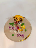 Owl Always Love You Figurine | Handcrafted Glass Owl Gift with Gold Accents